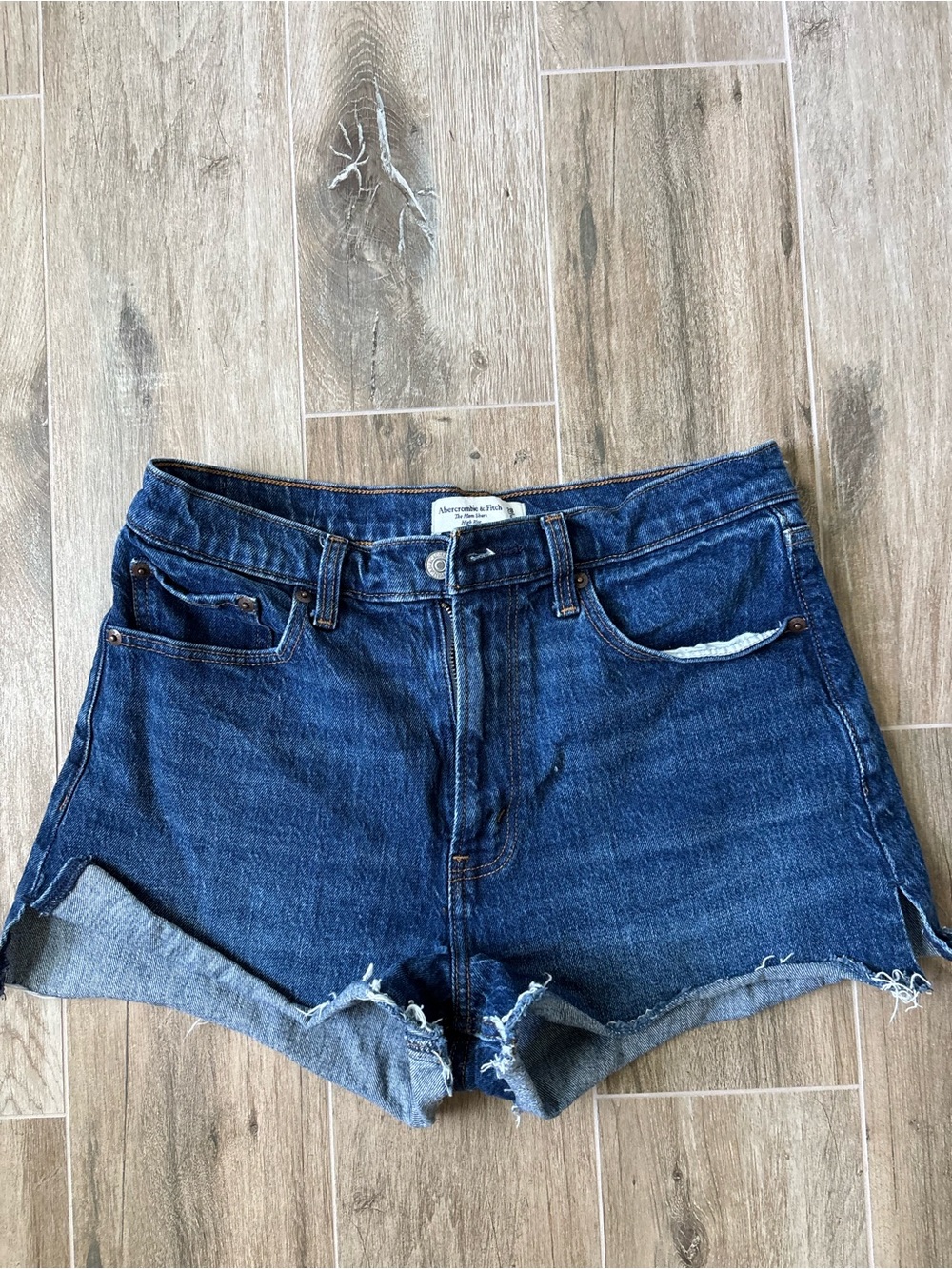 Abercrombie & Fitch Women's Blue Denim Cutoff Shorts